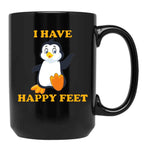 I Have Happy Feet Black Coffee Mug, Gift Coffee Mug