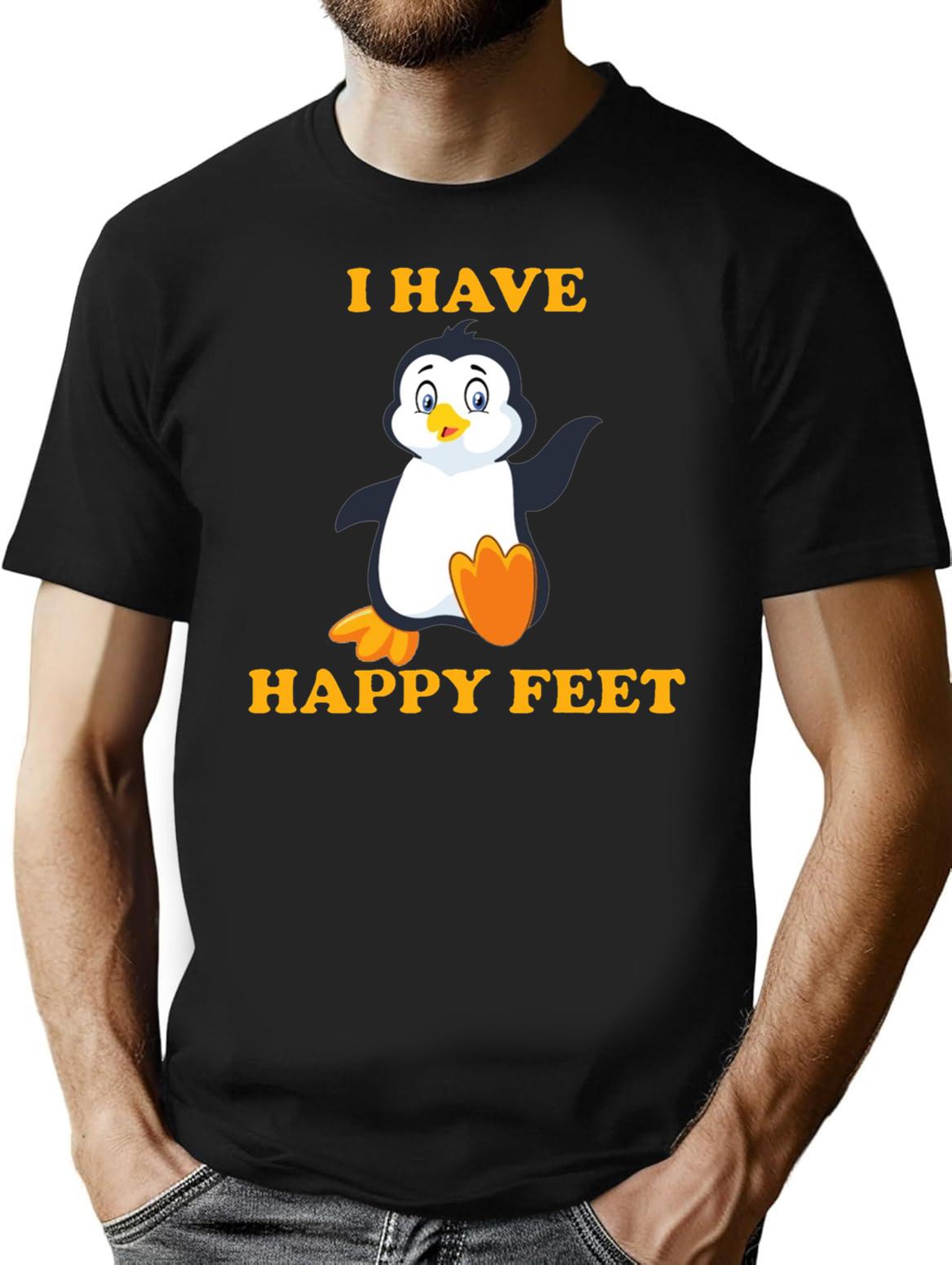 I Have Happy Feet Premium Heavyweight Cotton T-Shirt - Black