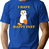 I Have Happy Feet Premium Heavyweight Cotton T-Shirt - Blue