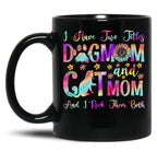 I Have Two Titles Dog Mom Cat Mom Dog Lover Mother'S Day Black Gift Coffee Mug