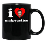 I Heart Malpractice Black Coffee Mug, Gift Coffee Mug - Black