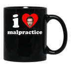 I Heart Malpractice Black Coffee Mug, Gift Coffee Mug - Black
