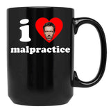 I Heart Malpractice Black Coffee Mug, Gift Coffee Mug