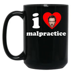 I Heart Malpractice Black Coffee Mug, Gift Coffee Mug