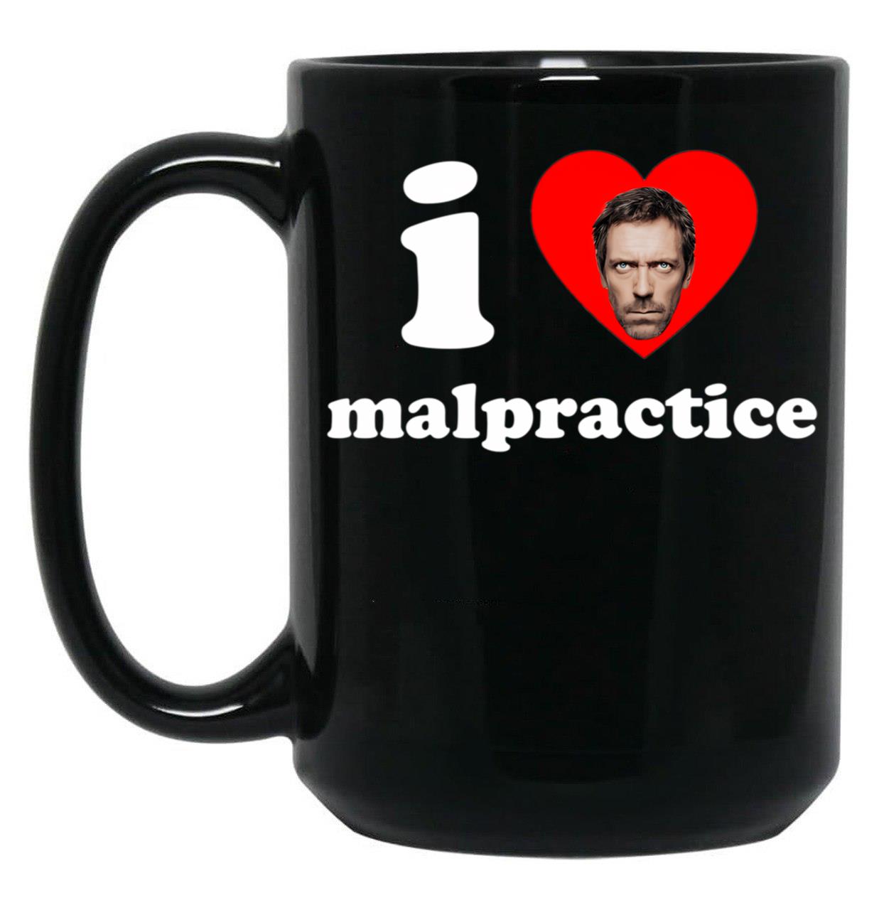 I Heart Malpractice Black Coffee Mug, Gift Coffee Mug