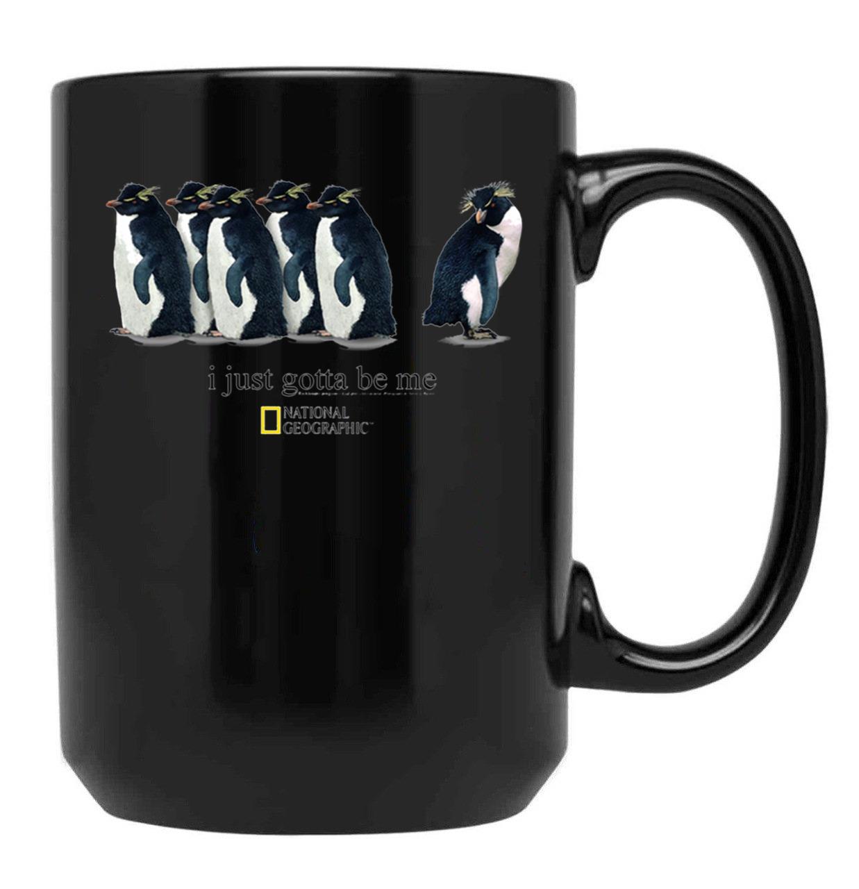I Just Gotta Be Me Penguin Black Coffee Mug, Gift Coffee Mug