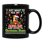 I Just Want To Hug My Akita Inu Dog Black Coffee Mug - Black