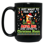 I Just Want To Hug My Akita Inu Dog Black Coffee Mug
