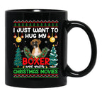 I Just Want To Hug My Boxer Dog Black Gift Coffee Mug - Black
