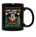 I Just Want To Hug My Bulldog Dog Black Coffee Mug - Black