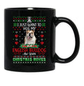 I Just Want To Hug My English Bulldog Dog Christmas Black Coffee Mug - Black