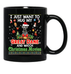I Just Want To Hug My Great Dane Dog And Watch Black Coffee Mug - Black
