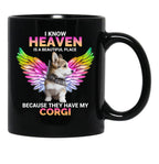 I Know Heaven Is A Beautiful Place - They Have My Corgi Dog Black Gift Coffee Mug - Black