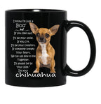 I Know I'M Just A Dog Chihuahua Black Gift Coffee Mug - Black