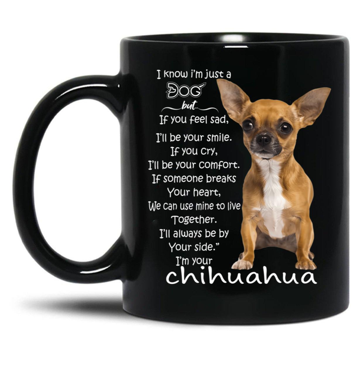 I Know I'M Just A Dog Chihuahua Black Coffee Mug