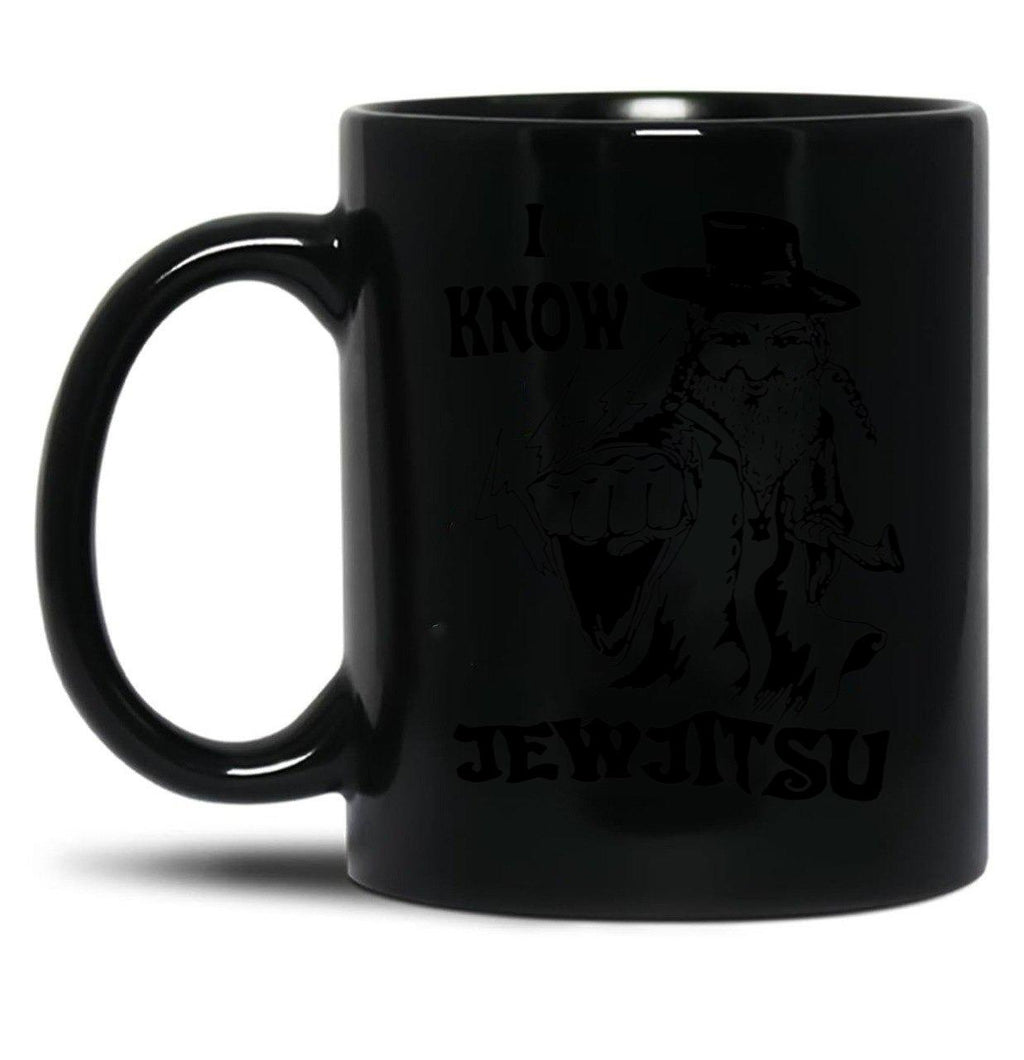 I Know Jew Jitsu Funny Gift Jews Rabbi Black Coffee Mug, Gift Coffee Mug