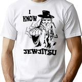 I Know Jew Jitsu Funny Gift Jews Rabbi Premium Heavyweight Cotton T-Shirt - White