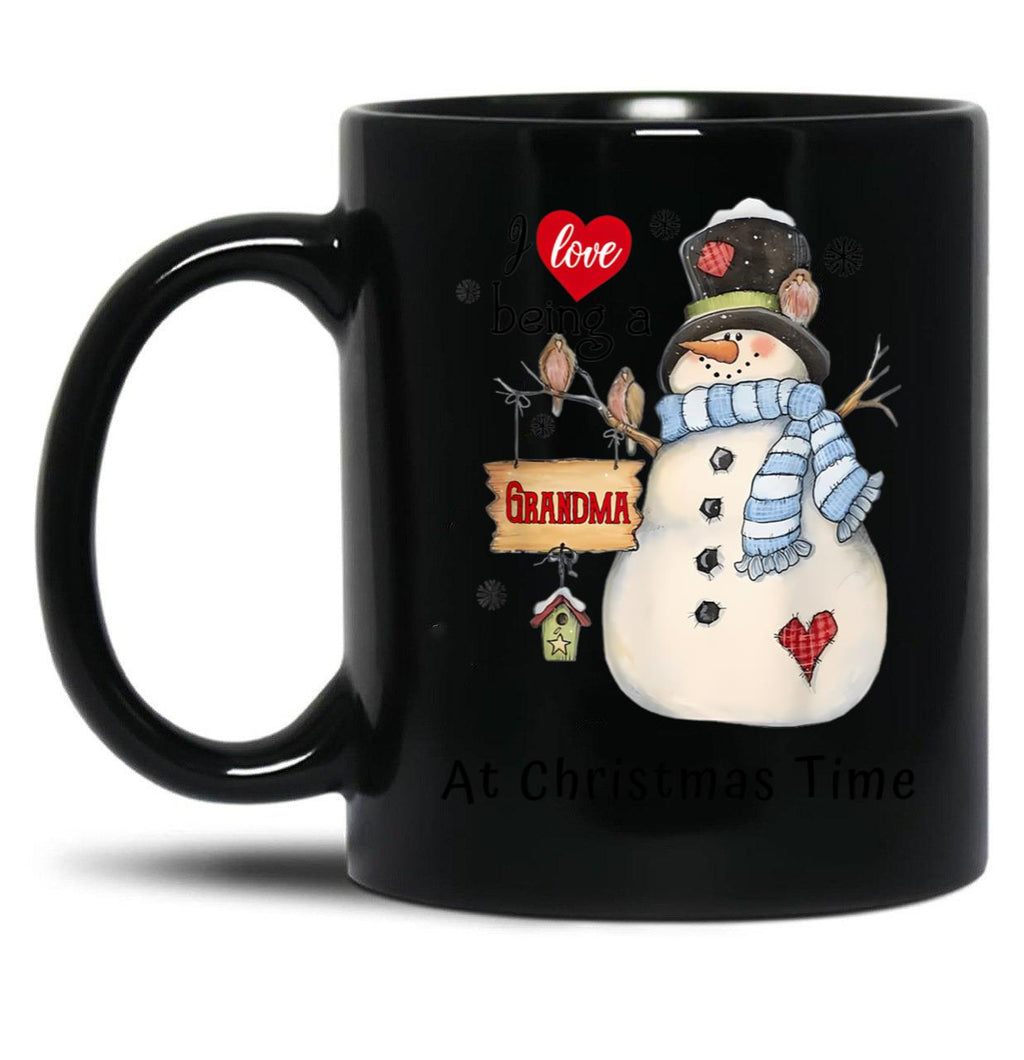 I Love Being A Grandma At Christmas Time Womens Black Gift Coffee Mug