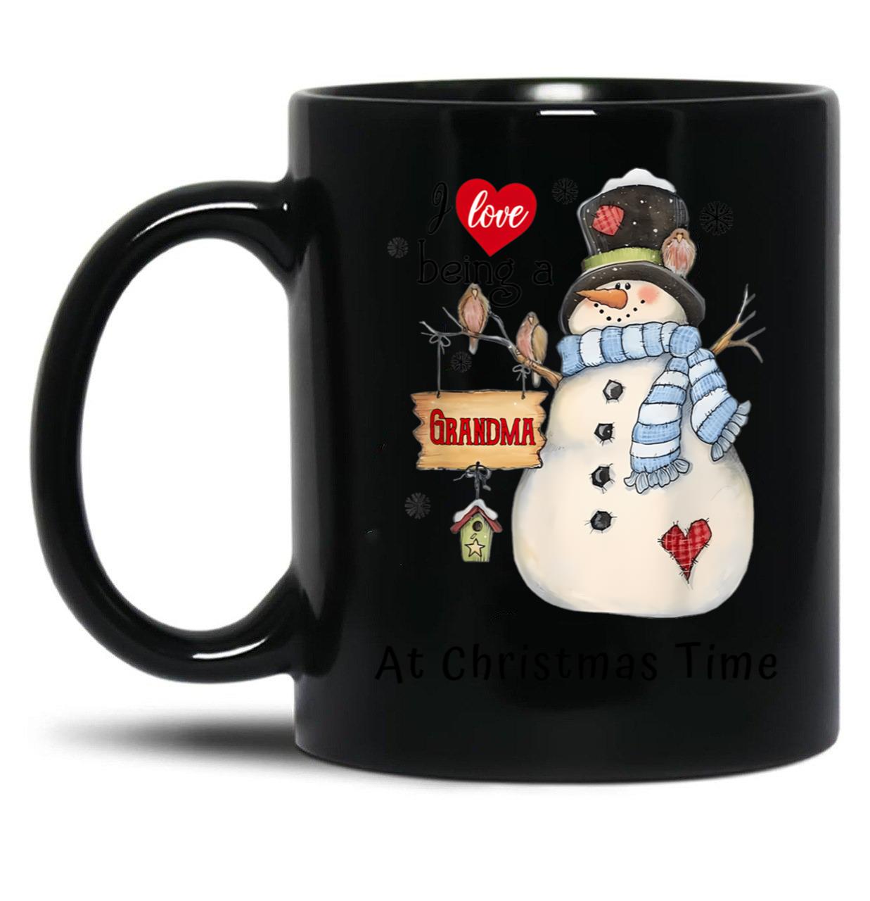 I Love Being A Grandma At Christmas Time Womens Black Gift Coffee Mug