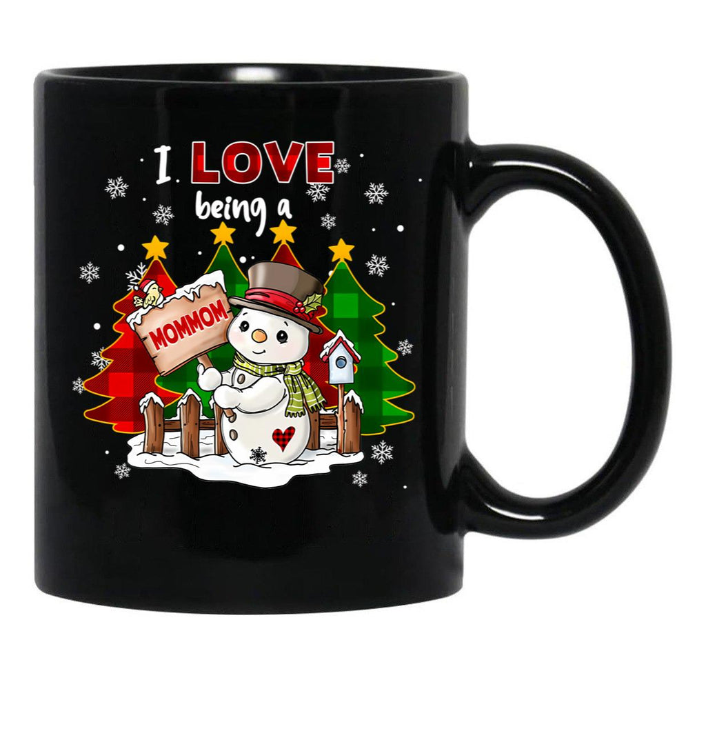 I Love Being A Grandma Christmas Black Gift Coffee Mug - Black