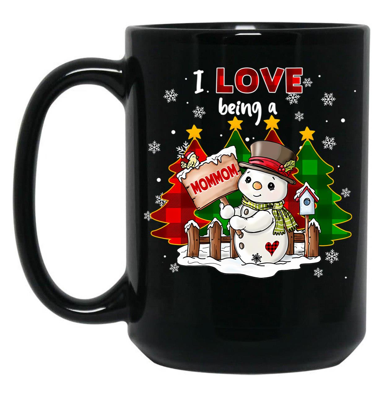 I Love Being A Grandma Christmas Black Coffee Mug