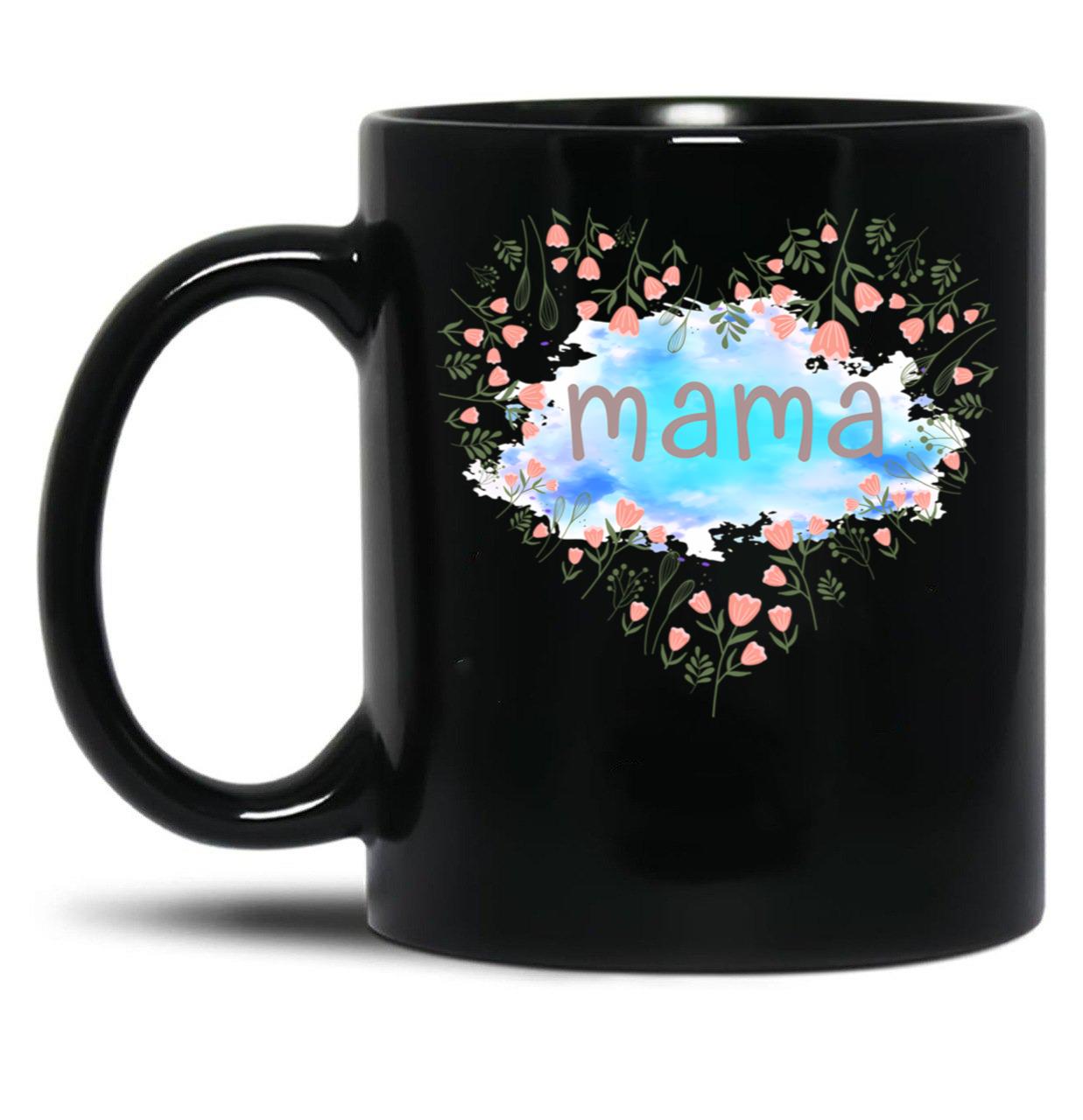 I Love Mama Black Coffee Mug