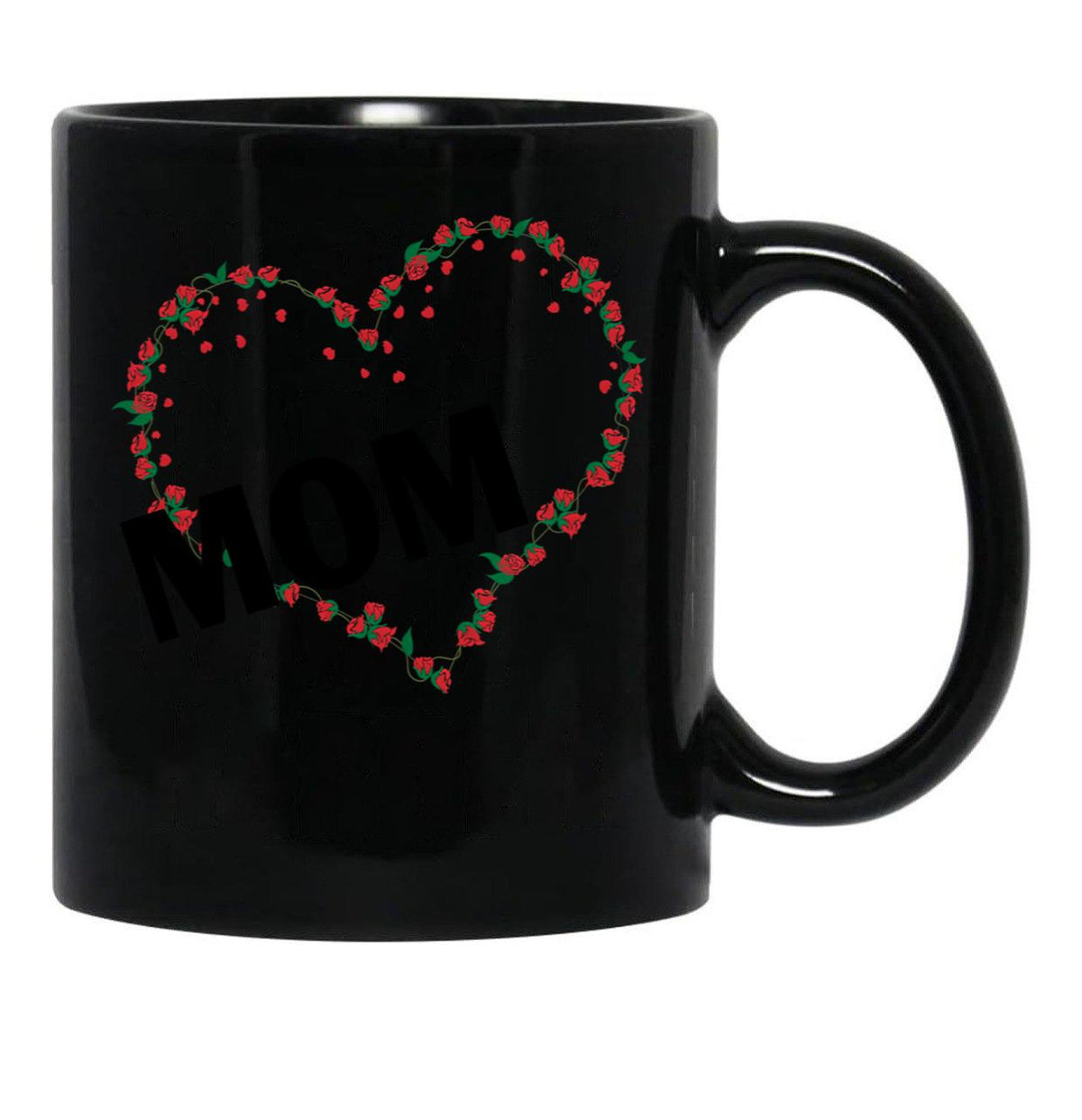 I Love Mom Funny Gift Shirt Mothers Day Gifts Black Coffee Mug - Black