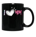 I Love Mom Heartfelt Tribute Black Coffee Mug - Black