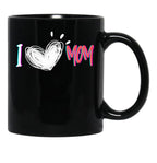I Love Mom Heartfelt Tribute Black Coffee Mug - Black
