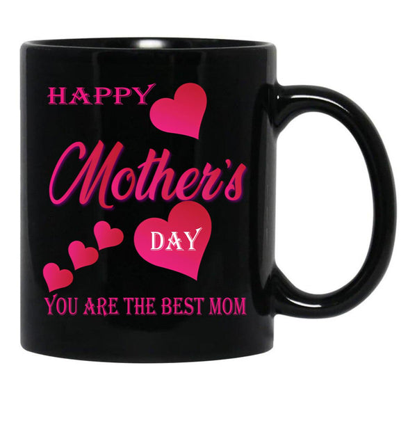 I Love Mom - Mother'S Day Black Coffee Mug - Black