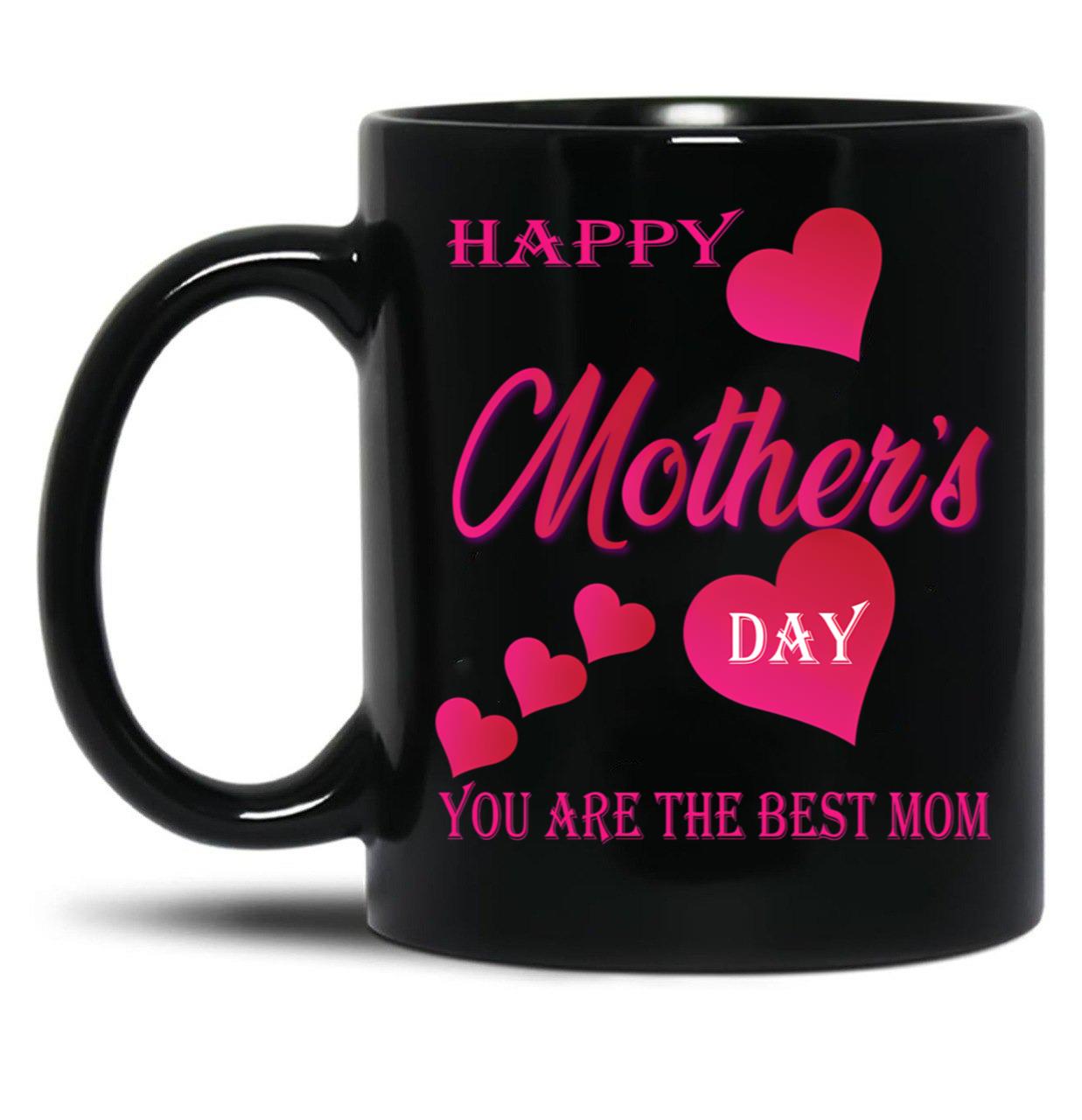I Love Mom - Mother'S Day Black Coffee Mug