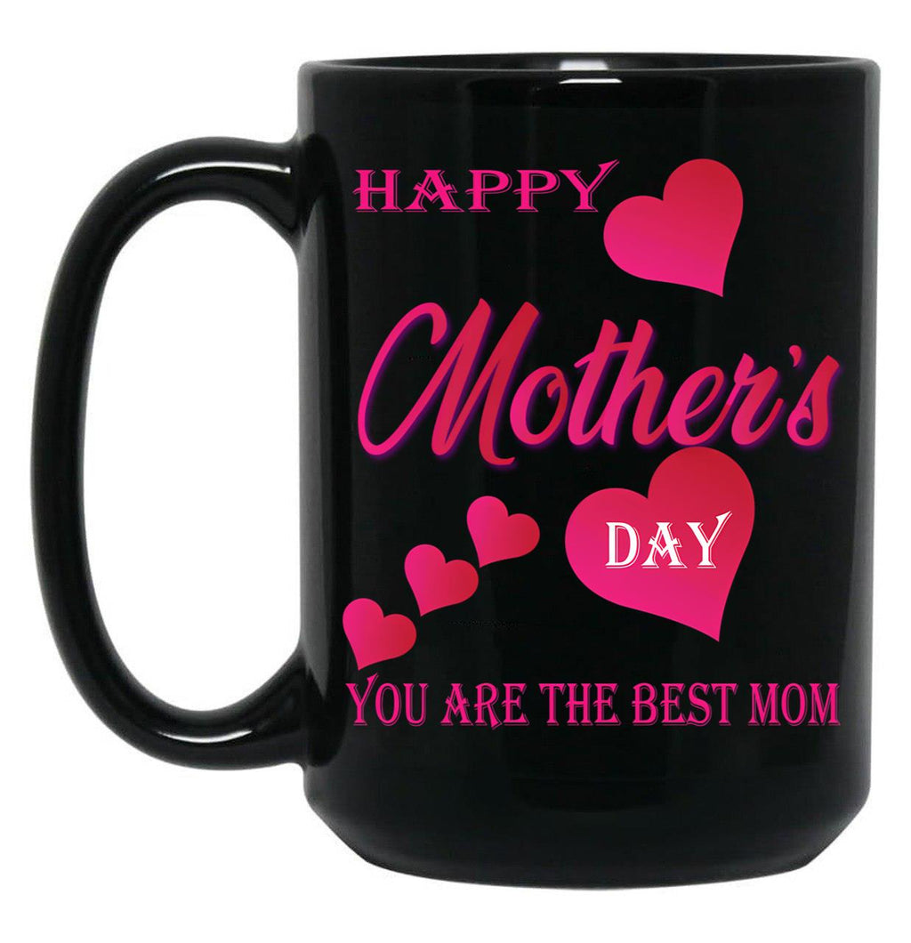 I Love Mom - Mother'S Day Black Gift Coffee Mug