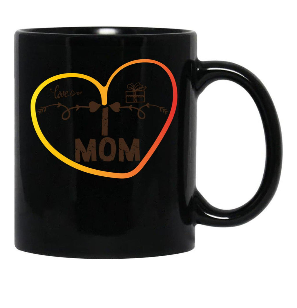 I Love Mom Premium Mug Black Coffee Mug - Black