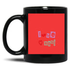 I Love Mom Mug love Mom Mug Love Mom Red Heartwomen Black Coffee Mug