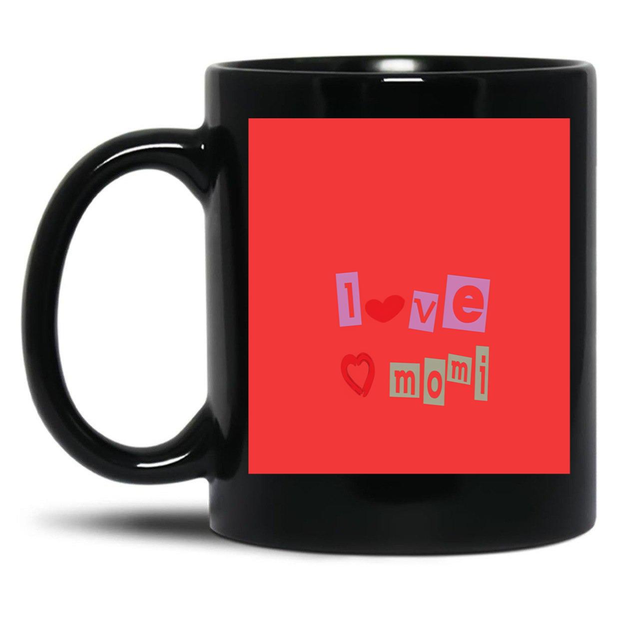 I Love Mom Mug love Mom Mug Love Mom Red Heartwomen Black Coffee Mug