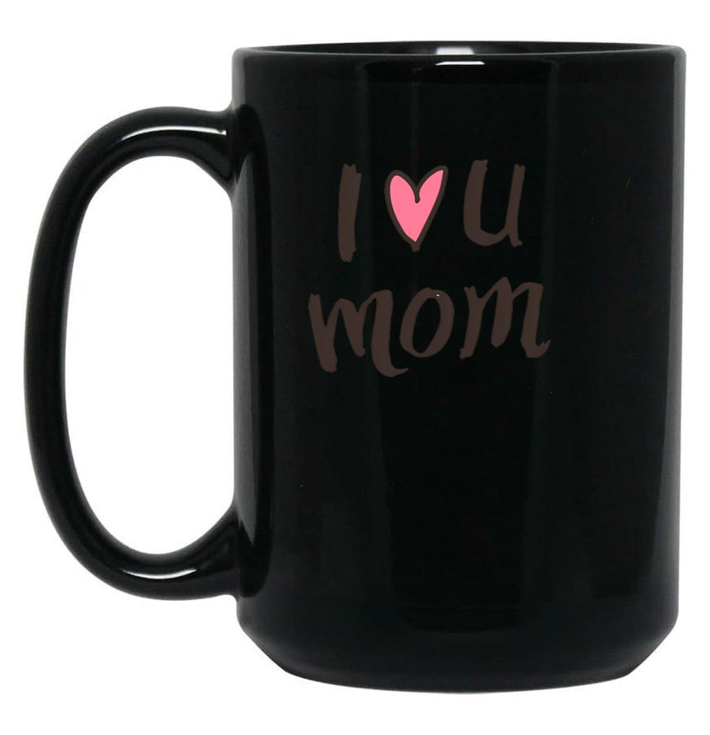 I Love Mom Black Coffee Mug