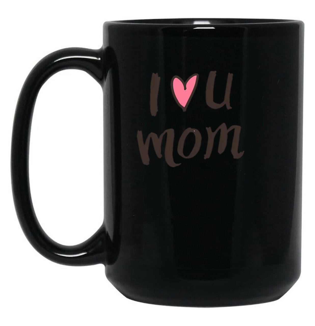 I Love Mom Black Coffee Mug