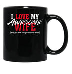 I Love My Awesome Wife Valentines Day Gift Husband 2 Black Coffee Mug - Black