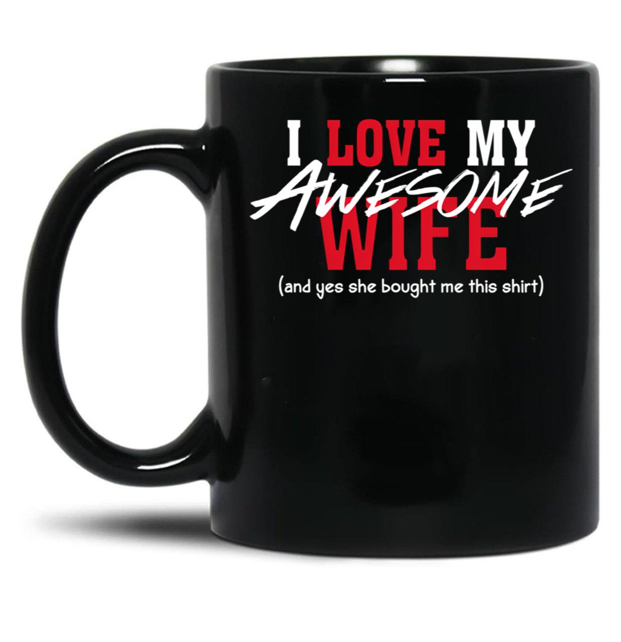 I Love My Awesome Wife Valentines Day Gift Husband 2 Black Gift Coffee Mug