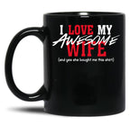 I Love My Awesome Wife Valentines Day Gift Husband 2 Black Coffee Mug