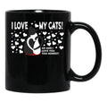 I Love My Cats Valentines Day Black Gift Coffee Mug - Black
