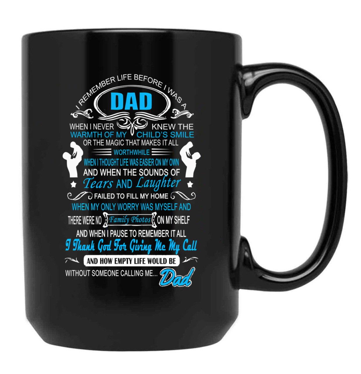 I Love My Dad T Black Gift Coffee Mug - Black