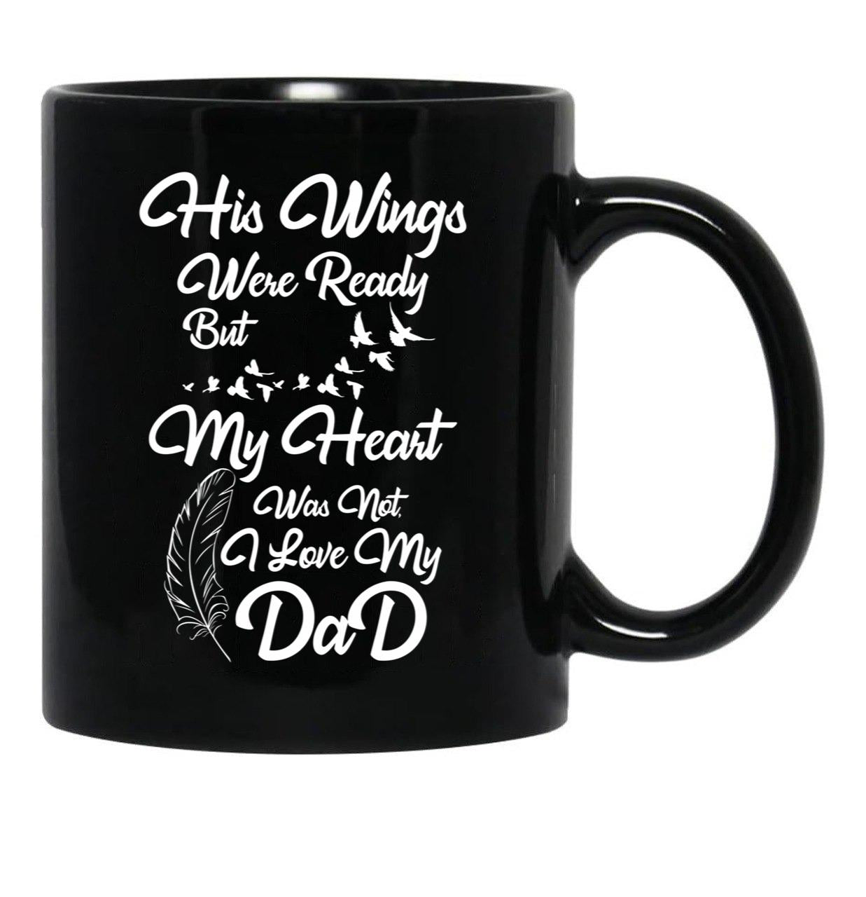 I Love My Dad Black Coffee Mug - Black