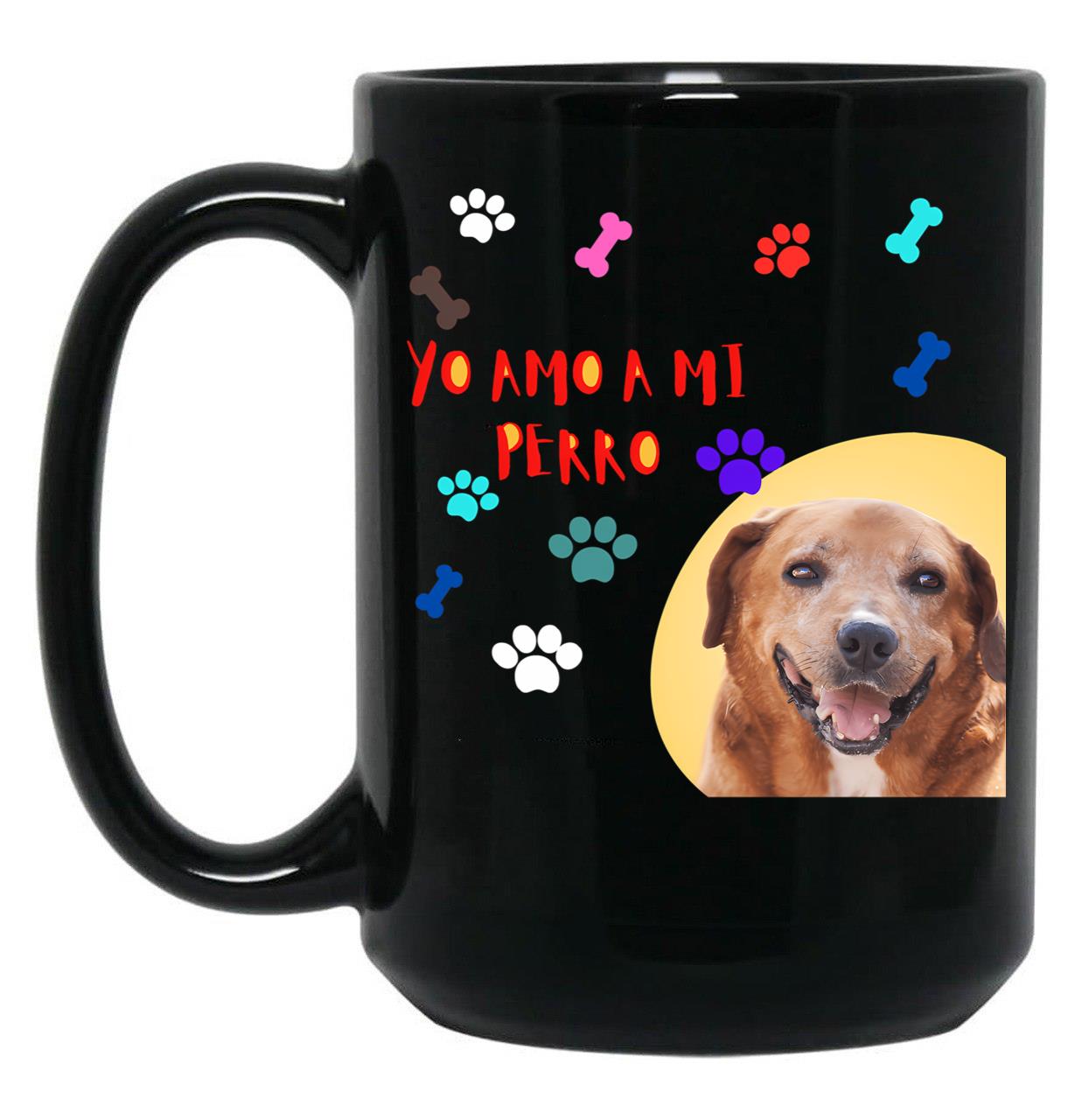 I Love My Dog Black Gift Coffee Mug