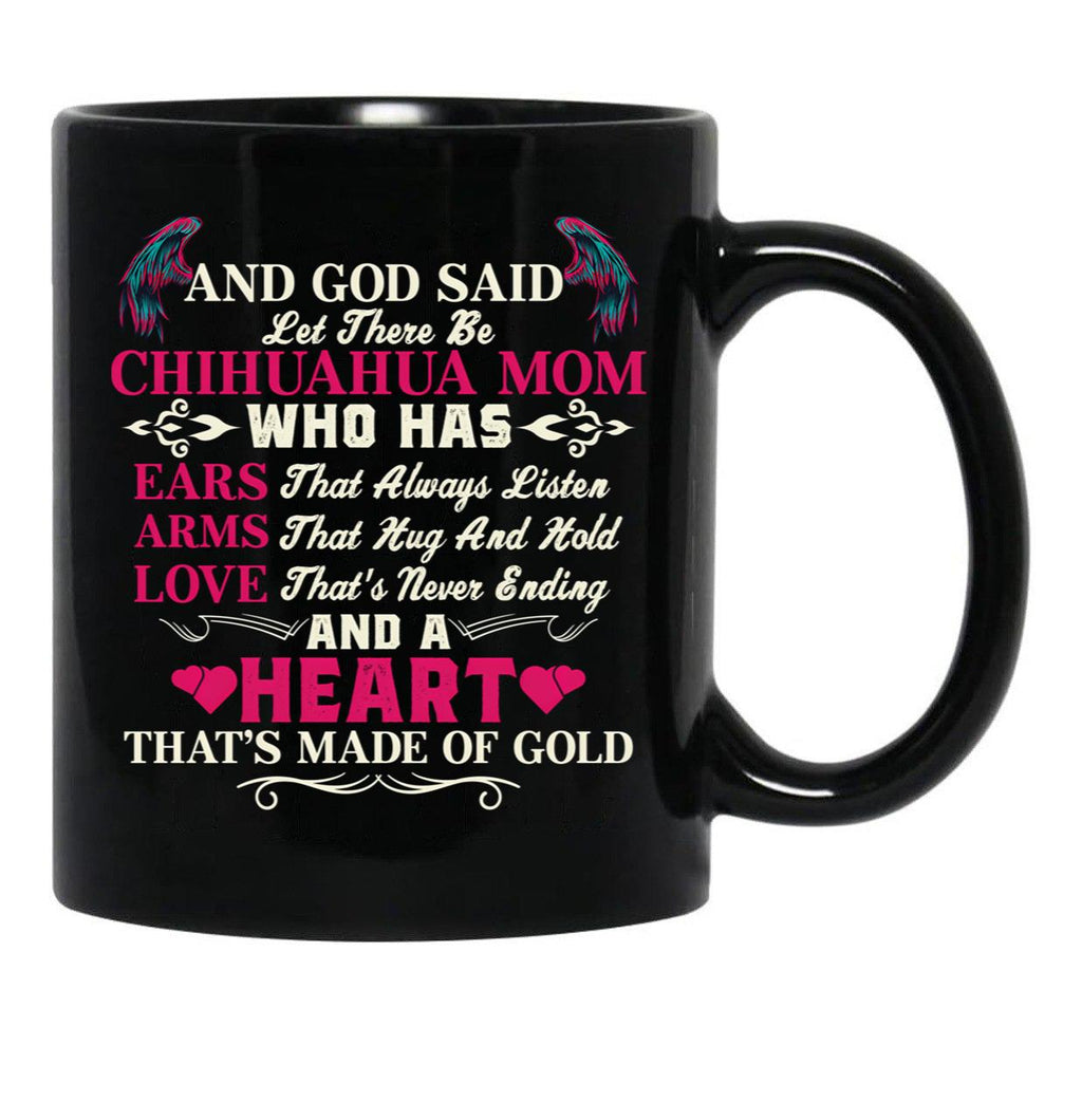 I Love My Dogs Chihuahua Mom Black Gift Coffee Mug - Black