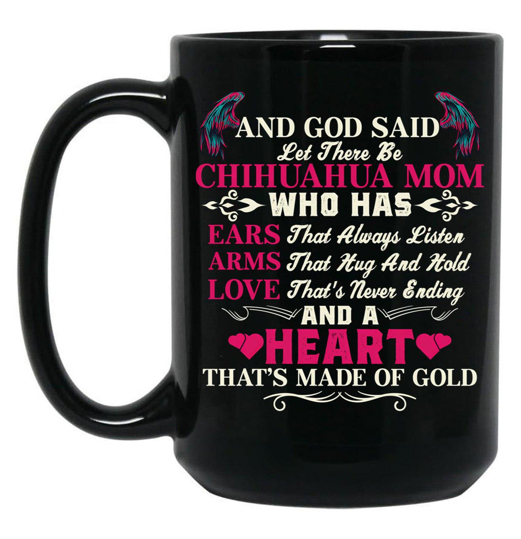 I Love My Dogs Chihuahua Mom Black Gift Coffee Mug