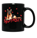 I Love My German Shepherd Dog Dog Mom Dog Dad Valentine Black Gift Coffee Mug - Black