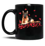 I Love My German Shepherd Dog Dog Mom Dog Dad Valentine Black Coffee Mug