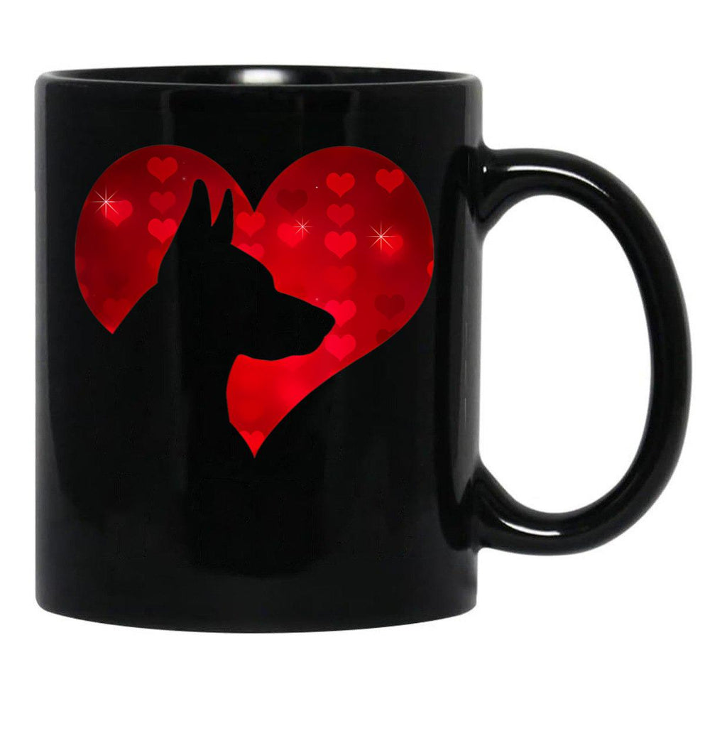 I Love My German Shepherd Dog Valentine'S Day Black Coffee Mug - Black