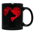 I Love My German Shepherd Dog Valentine'S Day Black Coffee Mug - Black
